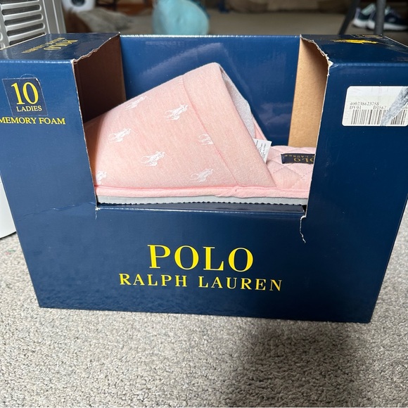 Polo Ralph Lauren Pink Closed Toe Women's Memory Foam Slippers - Picture 1 of 6